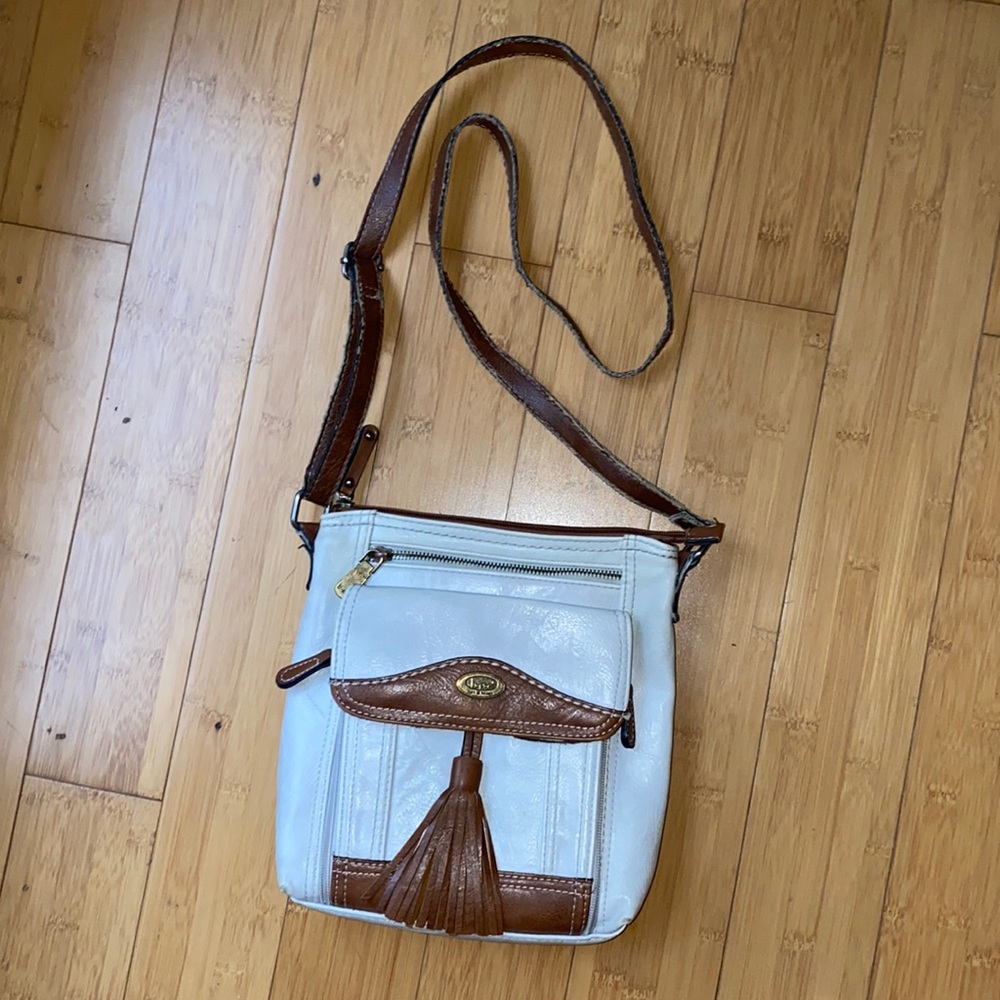 B.O.C. White and leather tassel crossbody purse - my favorite!